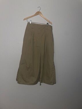 commense Classic A-Line Midi Skirt in Khaki